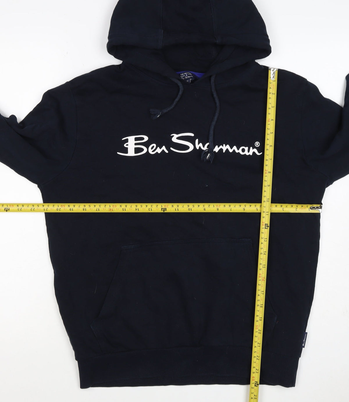 Ben Sherman Men’s Blue M Pullover Hoodie Logo Cotton Drawstring