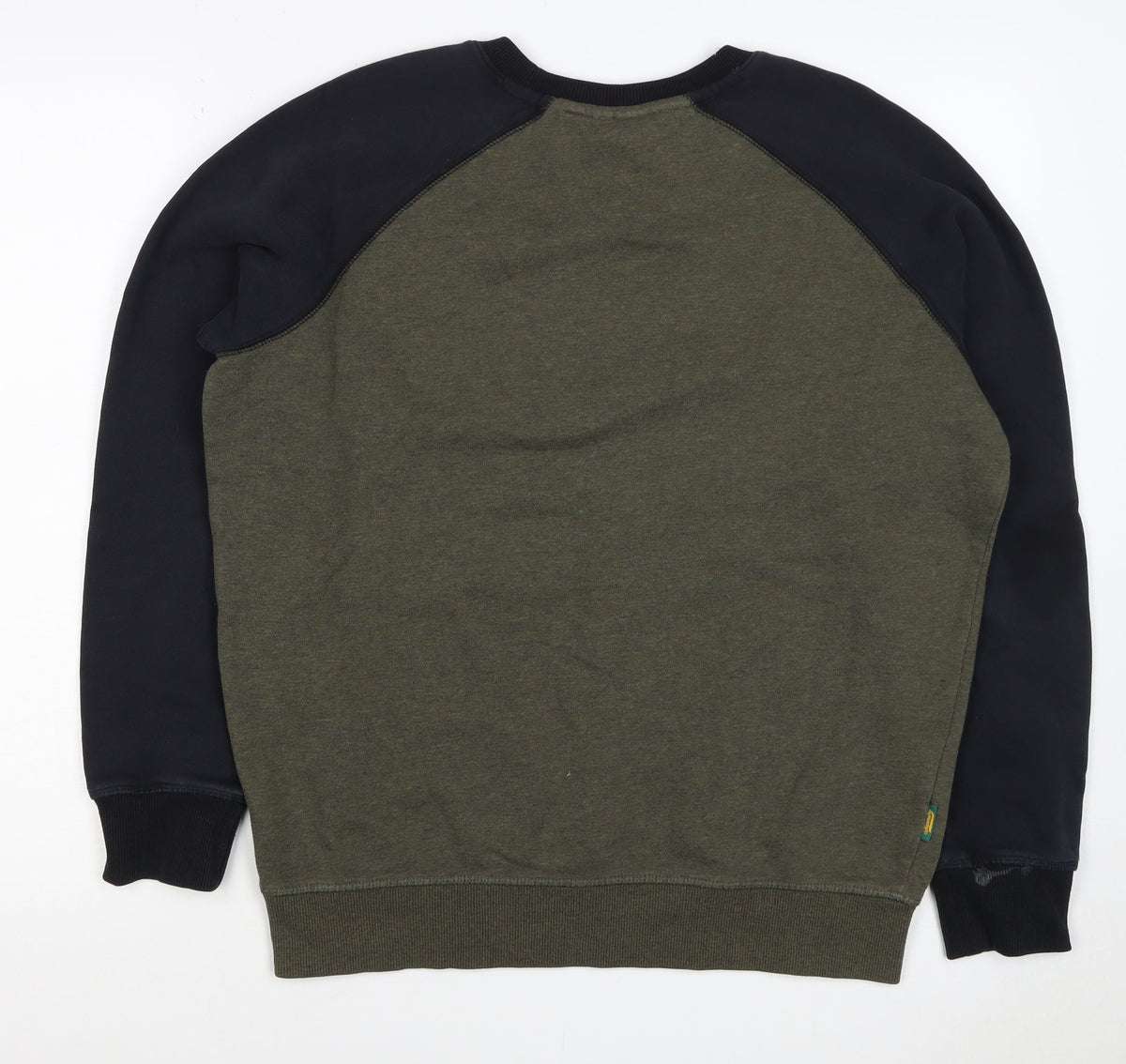 Superdry Men’s Green Black L Pullover Crew Neck Logo Sweatshirt