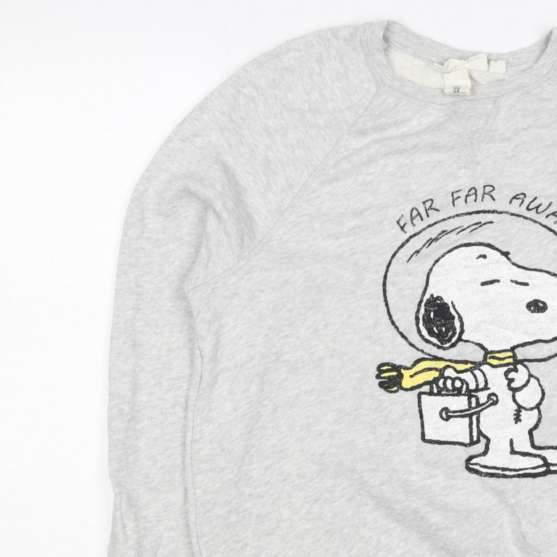 C&A Women Grey M Snoopy Peanuts Graphic Pullover Sweatshirt