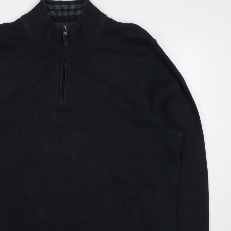 Maine New England Men’s Black XL Quarter Zip Cotton Sweatshirt