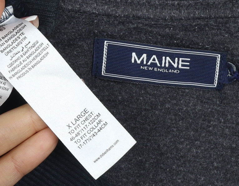 Maine New England Men’s Black XL Quarter Zip Cotton Sweatshirt
