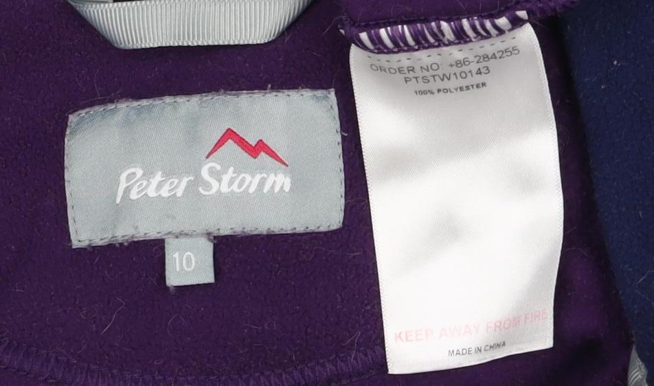 Peter Storm Women Purple Size 10 1/4 Zip Fleece Sweatshirt High Neck