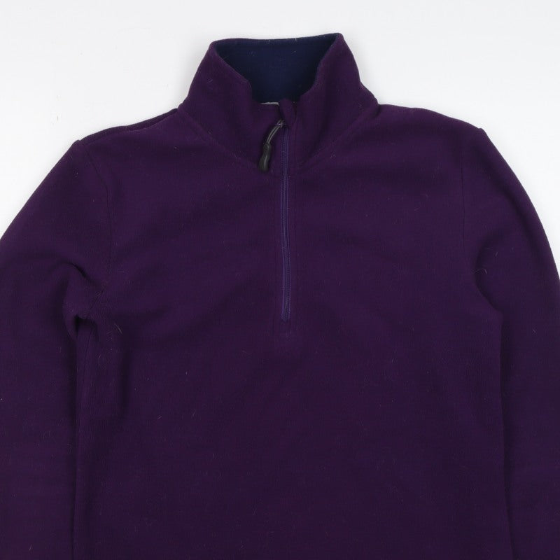 Peter Storm Women Purple Size 10 1/4 Zip Fleece Sweatshirt High Neck