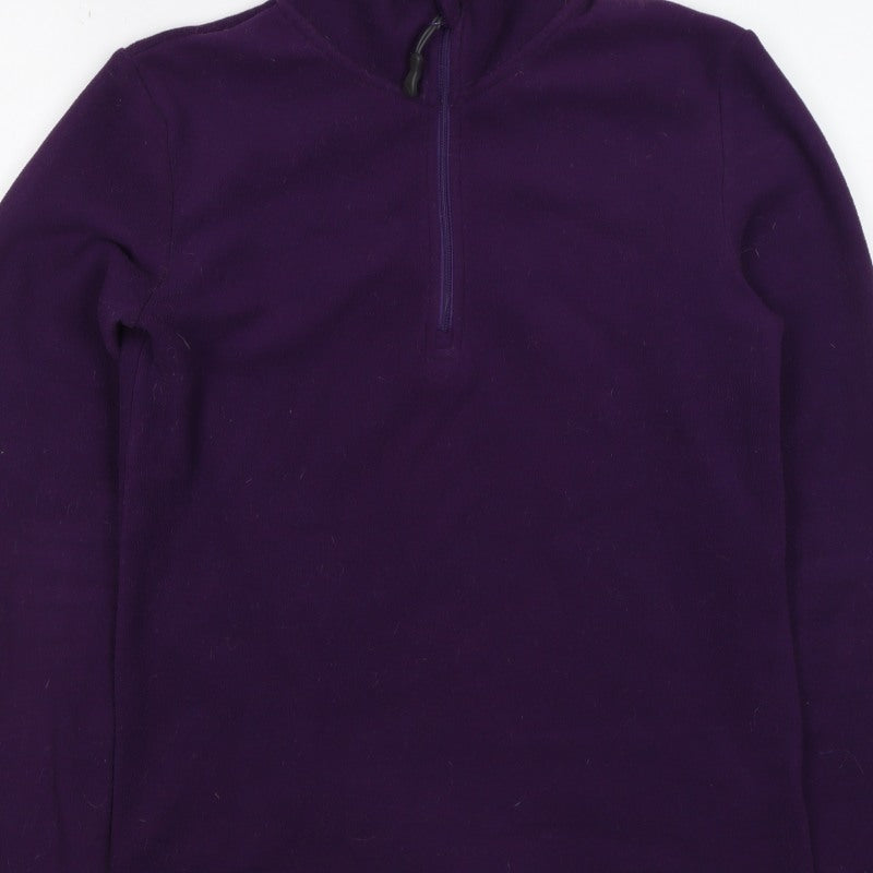 Peter Storm Women Purple Size 10 1/4 Zip Fleece Sweatshirt High Neck