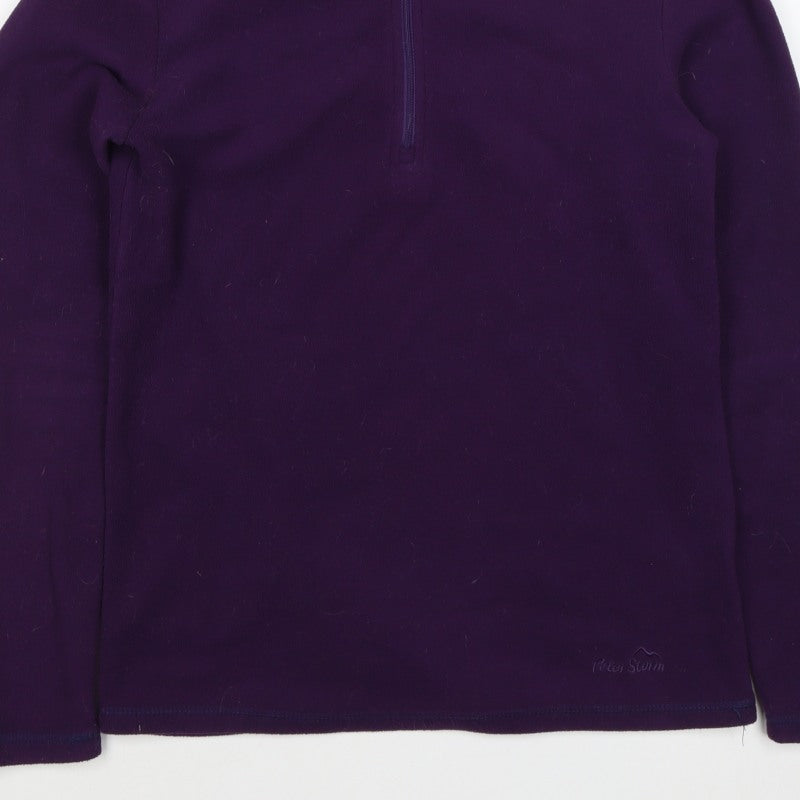 Peter Storm Women Purple Size 10 1/4 Zip Fleece Sweatshirt High Neck