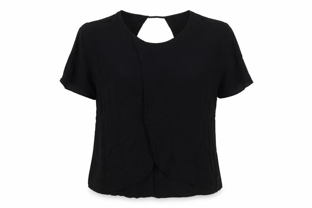 River Island Women’s Black Size 8 Keyhole Puff Sleeve Viscose Blouse