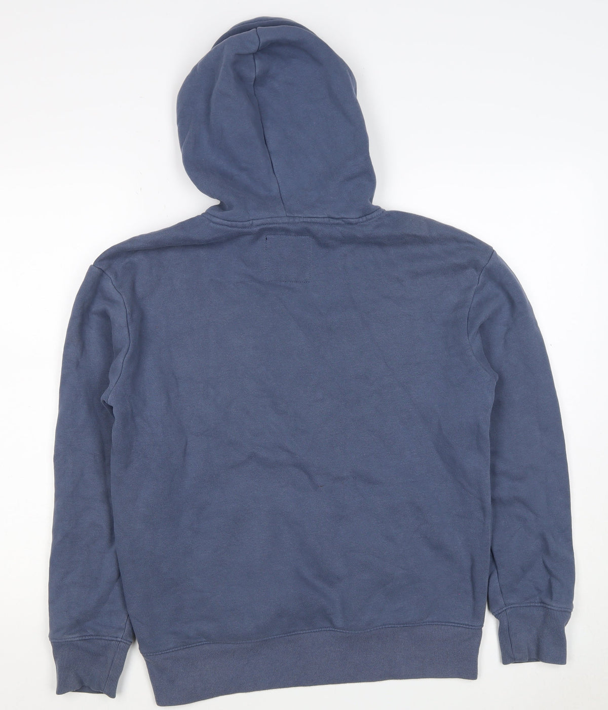Hollister Men’s Blue S Pullover Hoodie Graphic Mountain Logo Pockets