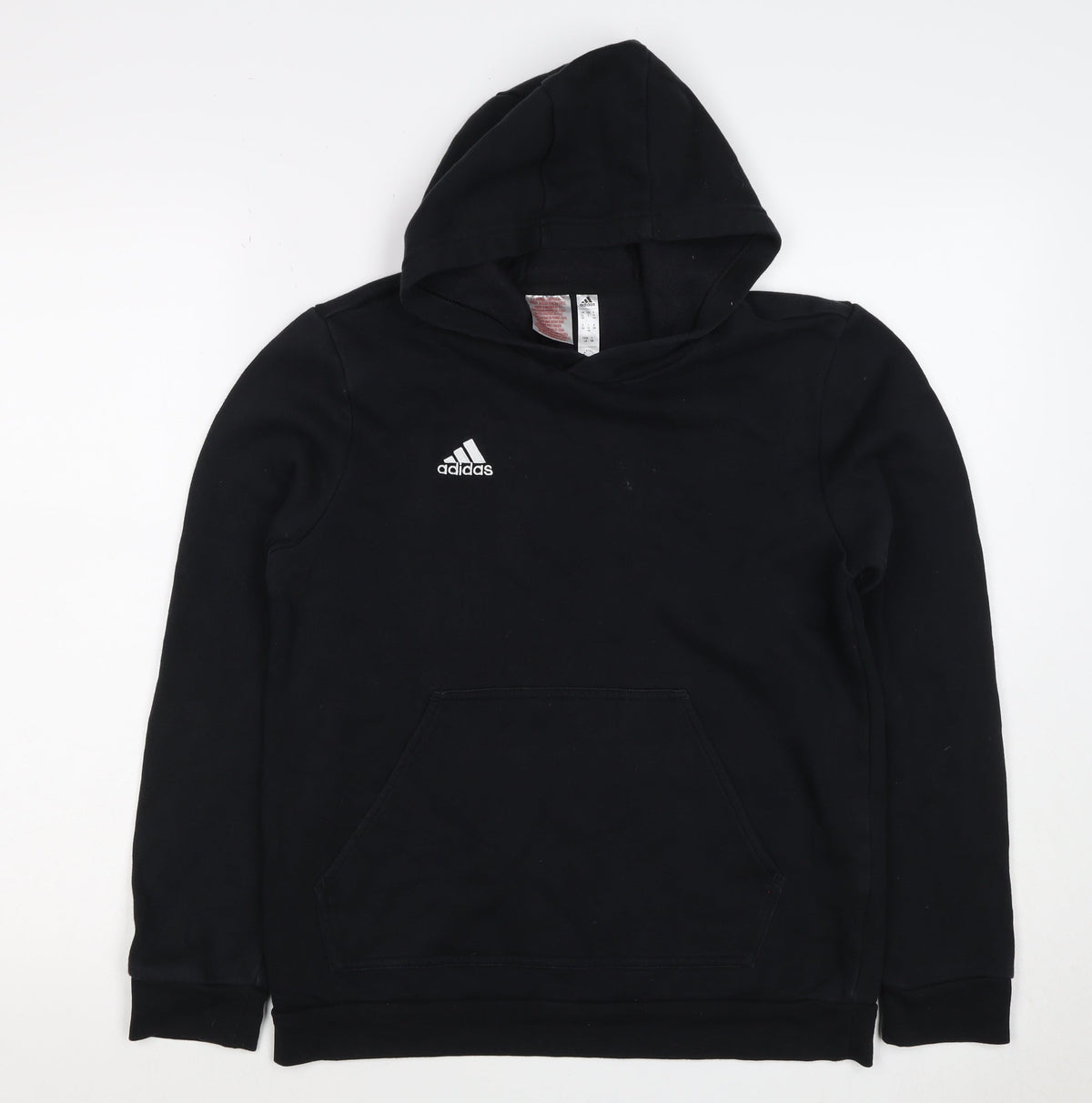 adidas Boys Black 13-14 Years Pullover Hoodie Logo Fleece