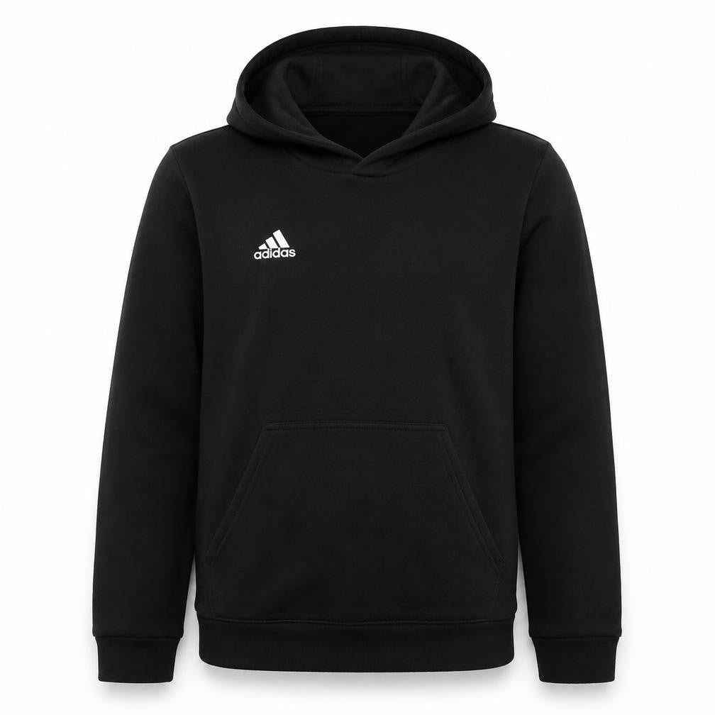 adidas Boys Black 13-14 Years Pullover Hoodie Logo Fleece