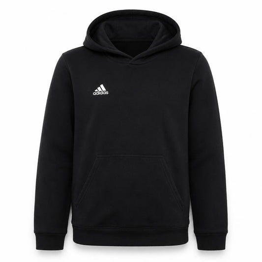 adidas Boys Black 13-14 Years Pullover Hoodie Logo Fleece