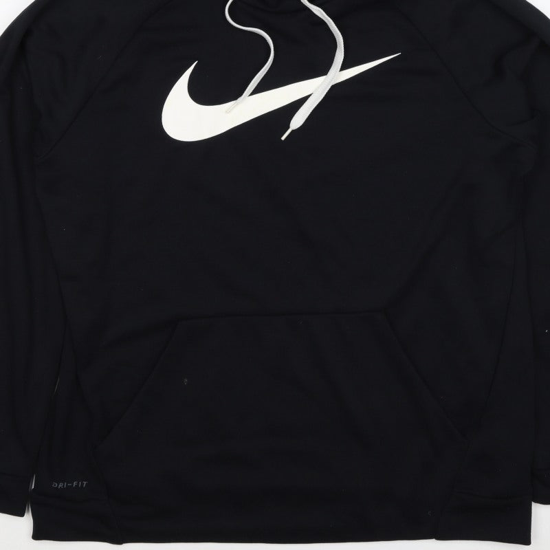 Nike Men's Black L Dri-FIT Swoosh Pullover Hoodie Sports