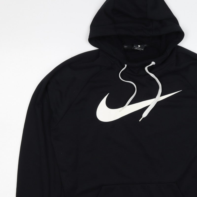 Nike Men's Black L Dri-FIT Swoosh Pullover Hoodie Sports