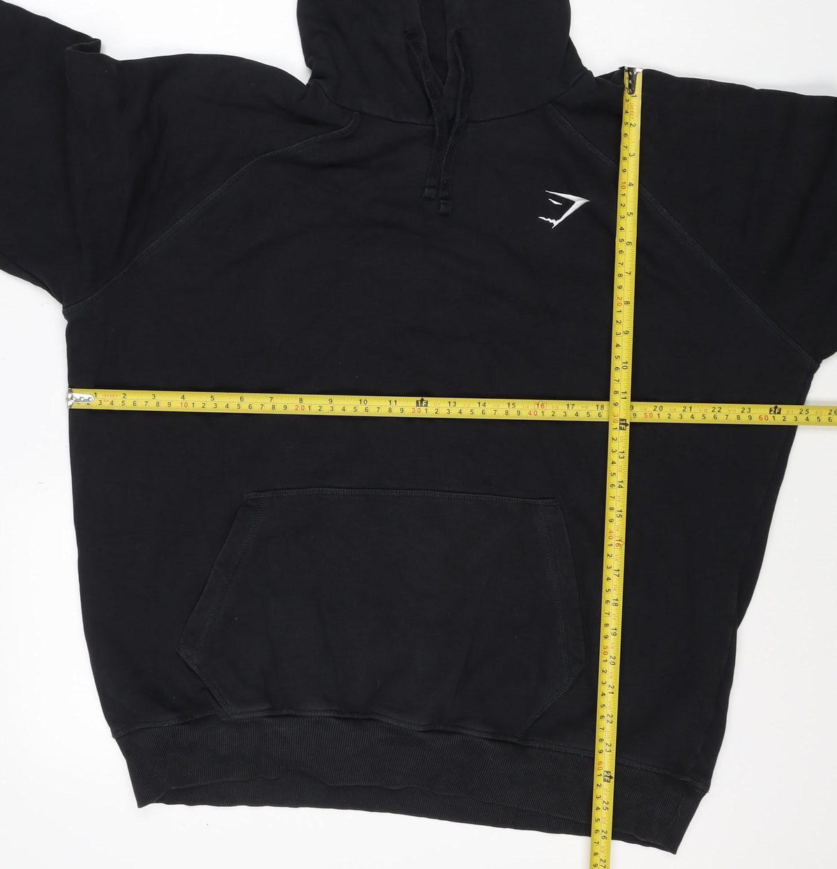 Gymshark Men’s Black XL Pullover Hoodie Logo Gym Training Pockets