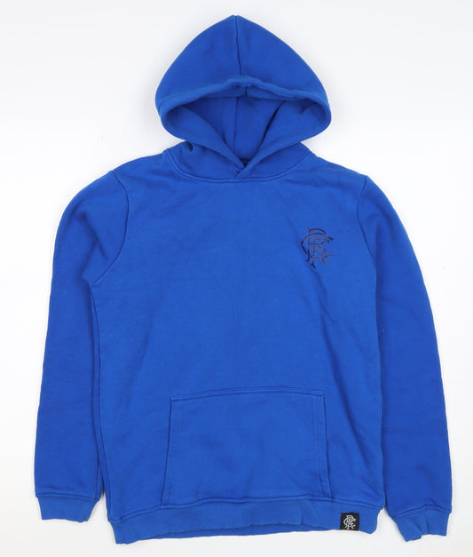 Castore Boys Blue XL Pullover Hoodie Rangers FC Logo Football Fleece