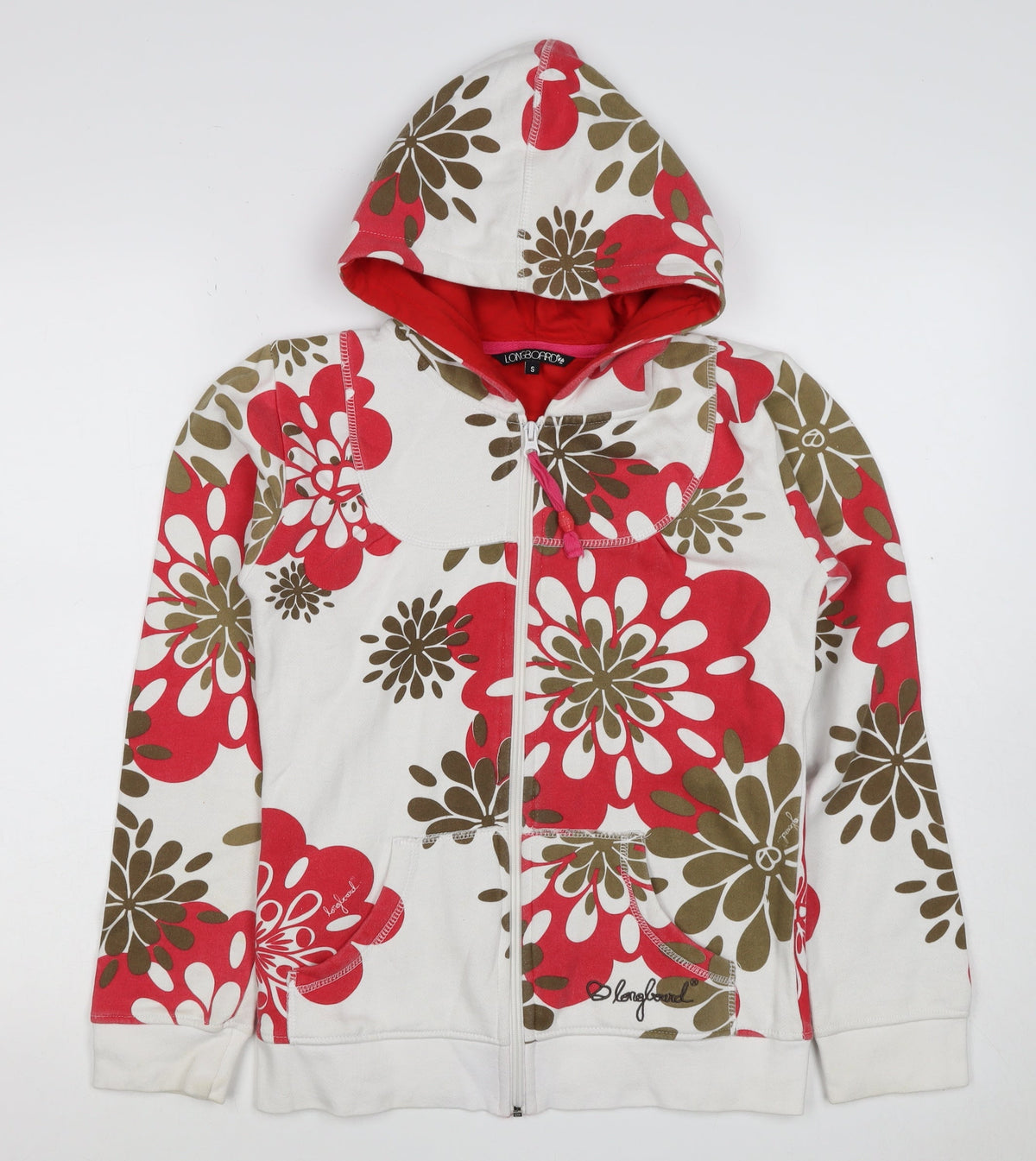 Longboard Women’s Multicoloured Floral Full Zip Hoodie UK 14
