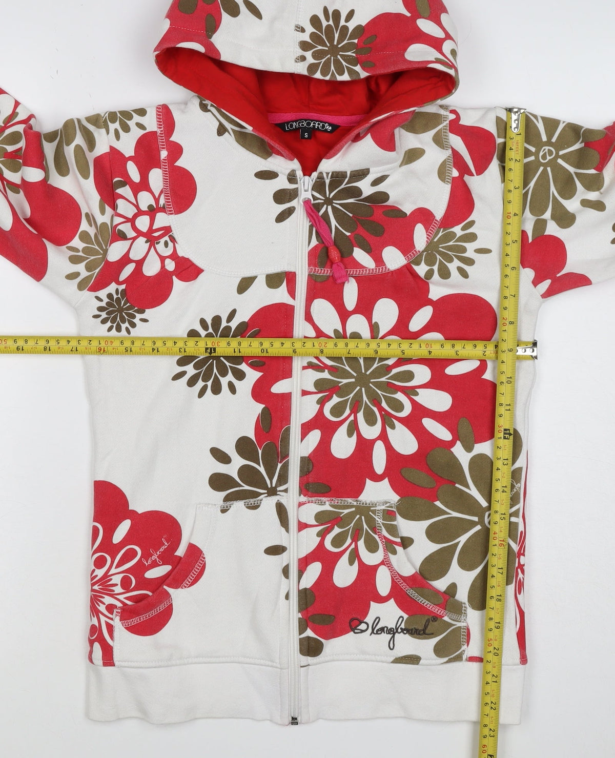 Longboard Women’s Multicoloured Floral Full Zip Hoodie UK 14
