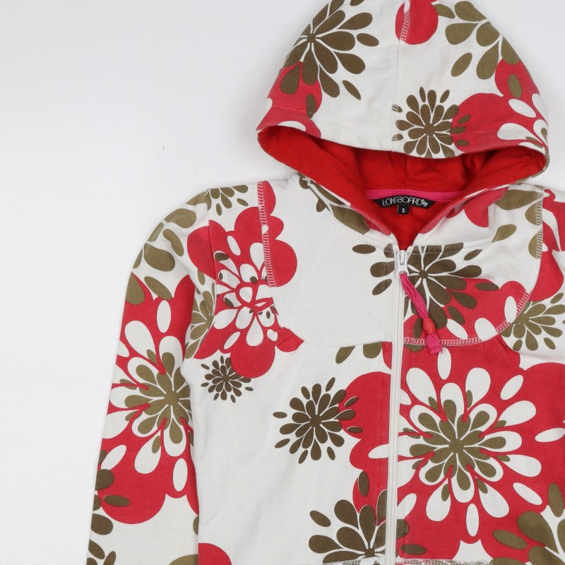 Longboard Women’s Multicoloured Floral Full Zip Hoodie UK 14