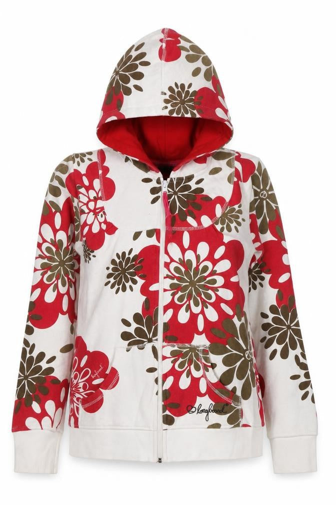 Longboard Women’s Multicoloured Floral Full Zip Hoodie UK 14