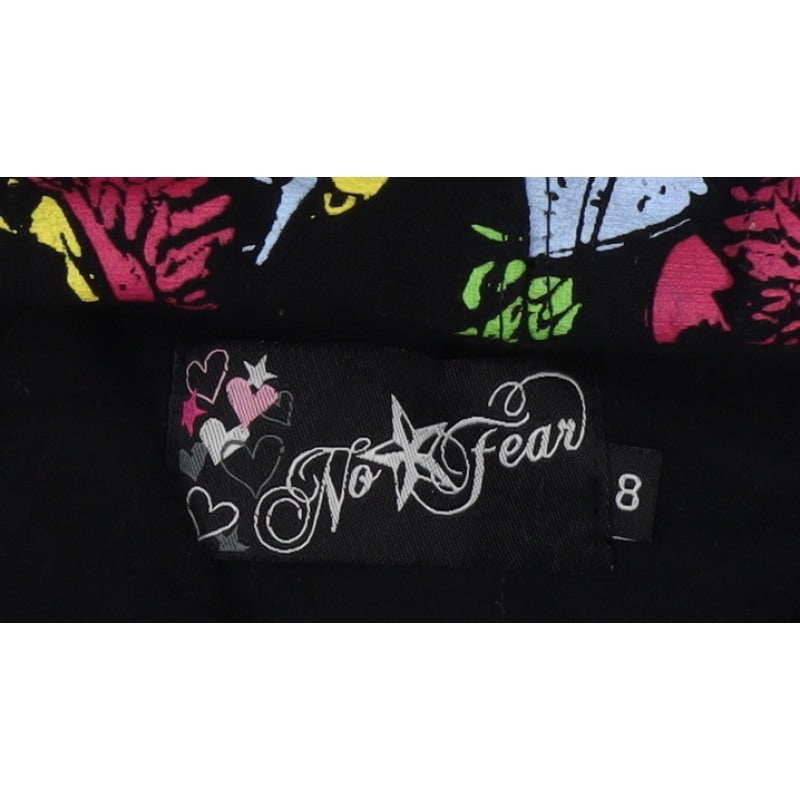No Fear Women’s Multicoloured Skull Full Zip Hoodie UK 8 Gothic