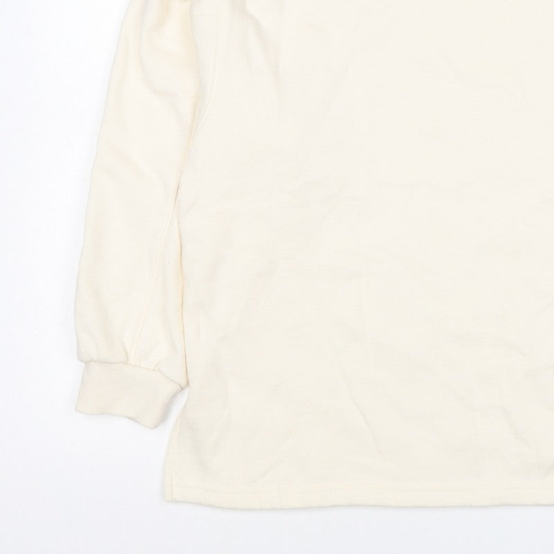 New Look Women Ivory L Longline Crew Neck Side Split Sweatshirt