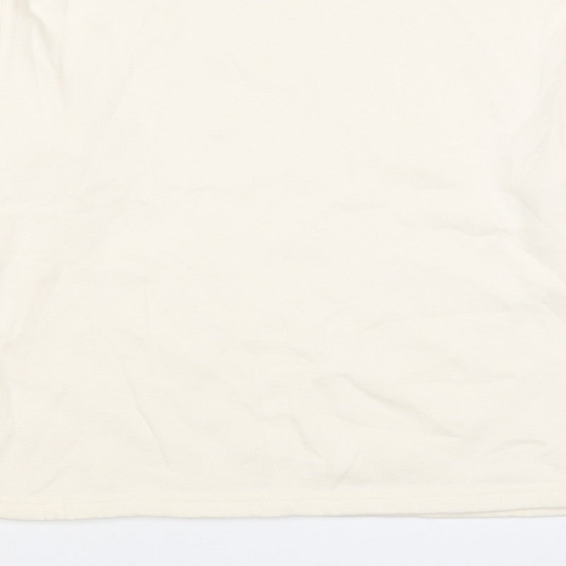 New Look Women Ivory L Longline Crew Neck Side Split Sweatshirt