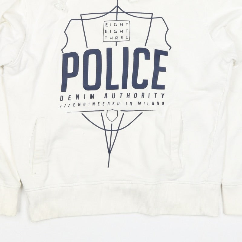 Eight Eight Three Police Men’s Ivory M Pullover Graphic Hoodie
