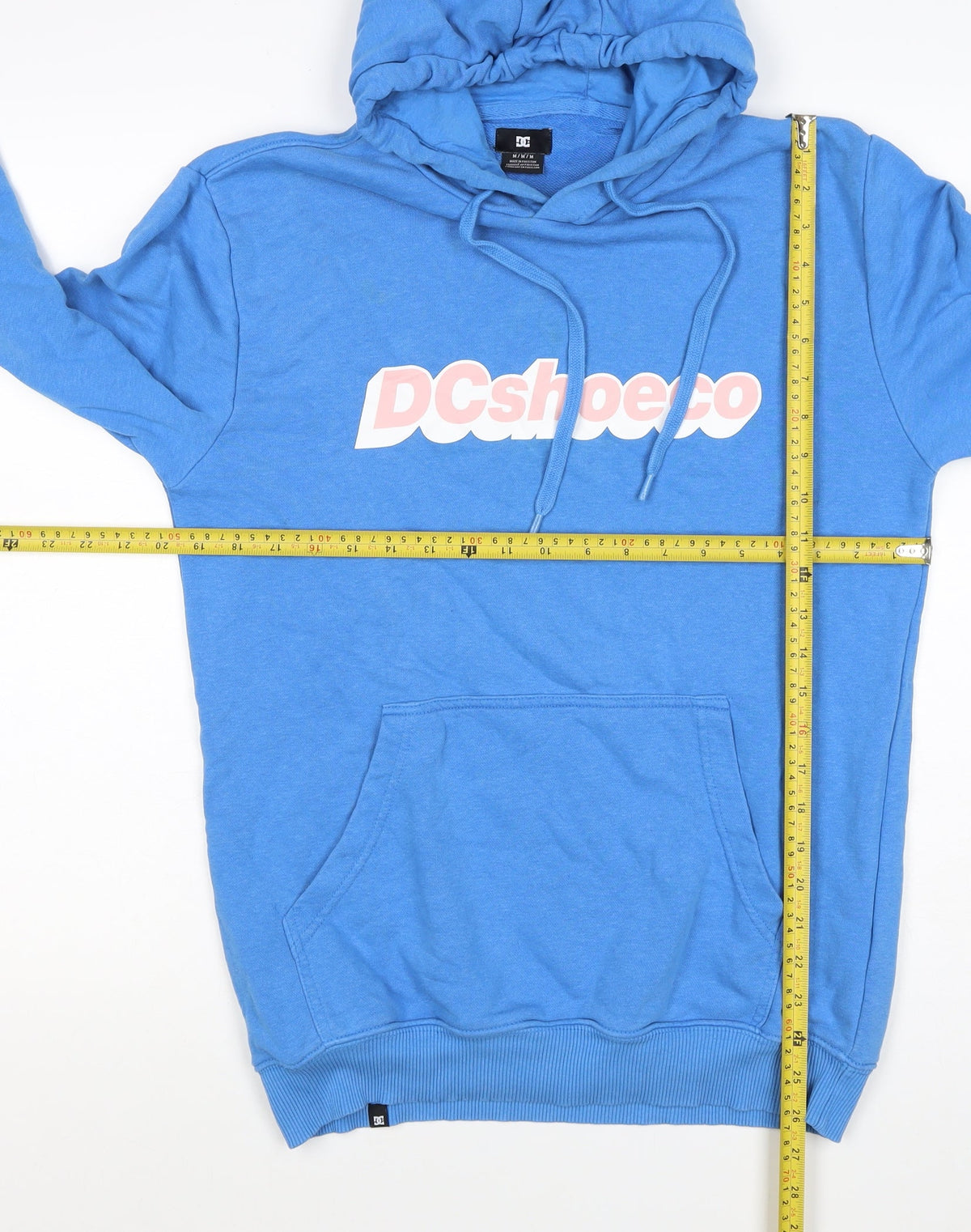 DC Shoes Men’s Blue M Pullover Logo Graphic Hooded Sweatshirt