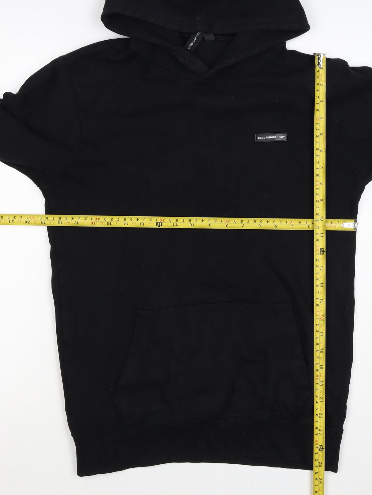 Good For Nothing Men’s Black S Pullover Hoodie Logo Kangaroo Pocket