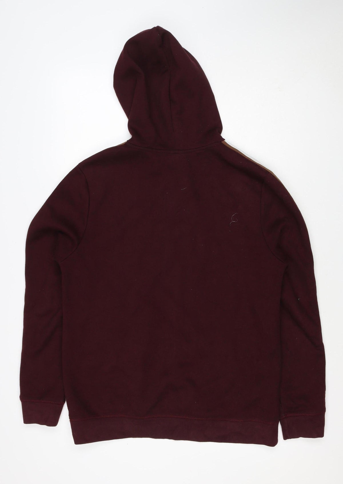 River Island Men’s Burgundy M Pullover Hoodie Striped Sleeves Embroidered