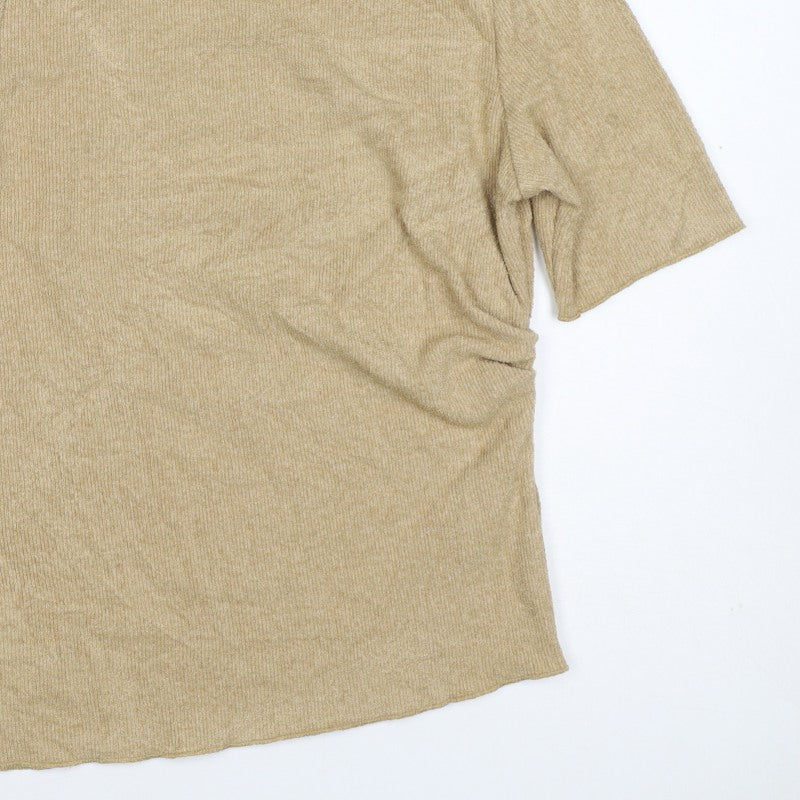 Marks and Spencer Women Beige UK 16 Knit Tunic Mock Neck Bell Sleeve Top