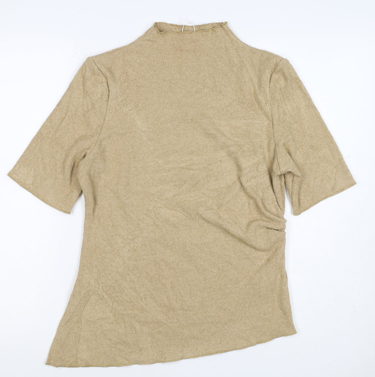 Marks and Spencer Women Beige UK 16 Knit Tunic Mock Neck Bell Sleeve Top