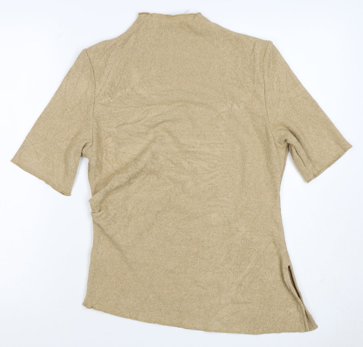 Marks and Spencer Women Beige UK 16 Knit Tunic Mock Neck Bell Sleeve Top