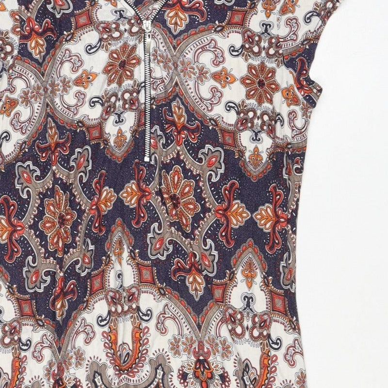 Wallis Women’s Multicoloured Paisley Shift Dress UK 10 Short Sleeve