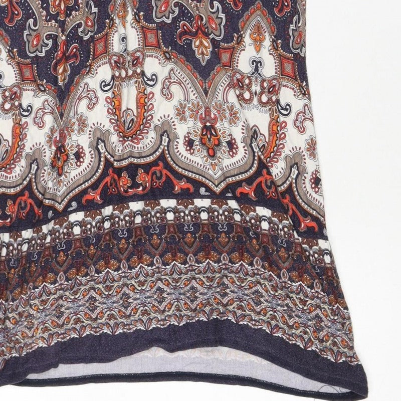 Wallis Women’s Multicoloured Paisley Shift Dress UK 10 Short Sleeve