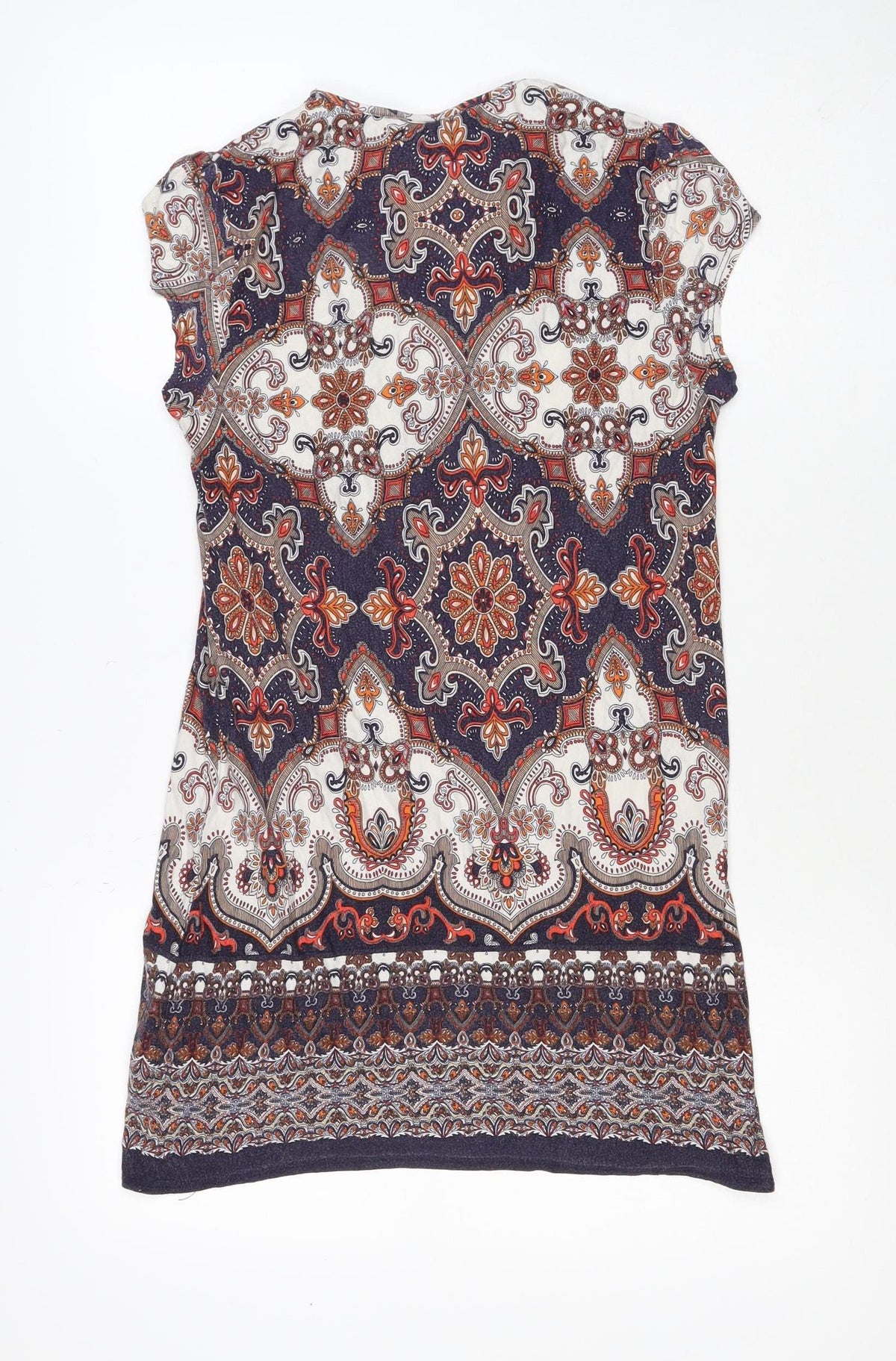 Wallis Women’s Multicoloured Paisley Shift Dress UK 10 Short Sleeve