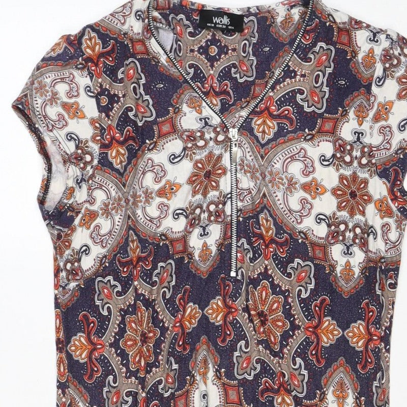 Wallis Women’s Multicoloured Paisley Shift Dress UK 10 Short Sleeve