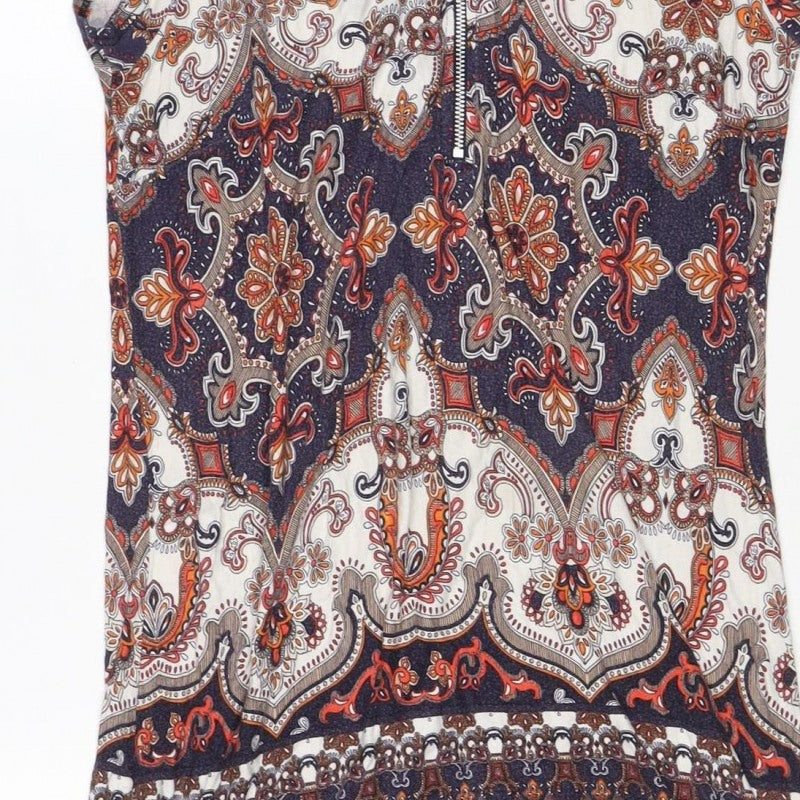 Wallis Women’s Multicoloured Paisley Shift Dress UK 10 Short Sleeve