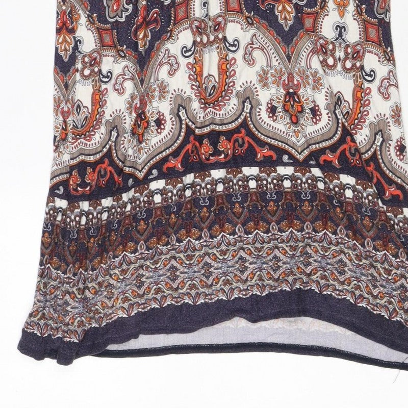 Wallis Women’s Multicoloured Paisley Shift Dress UK 10 Short Sleeve