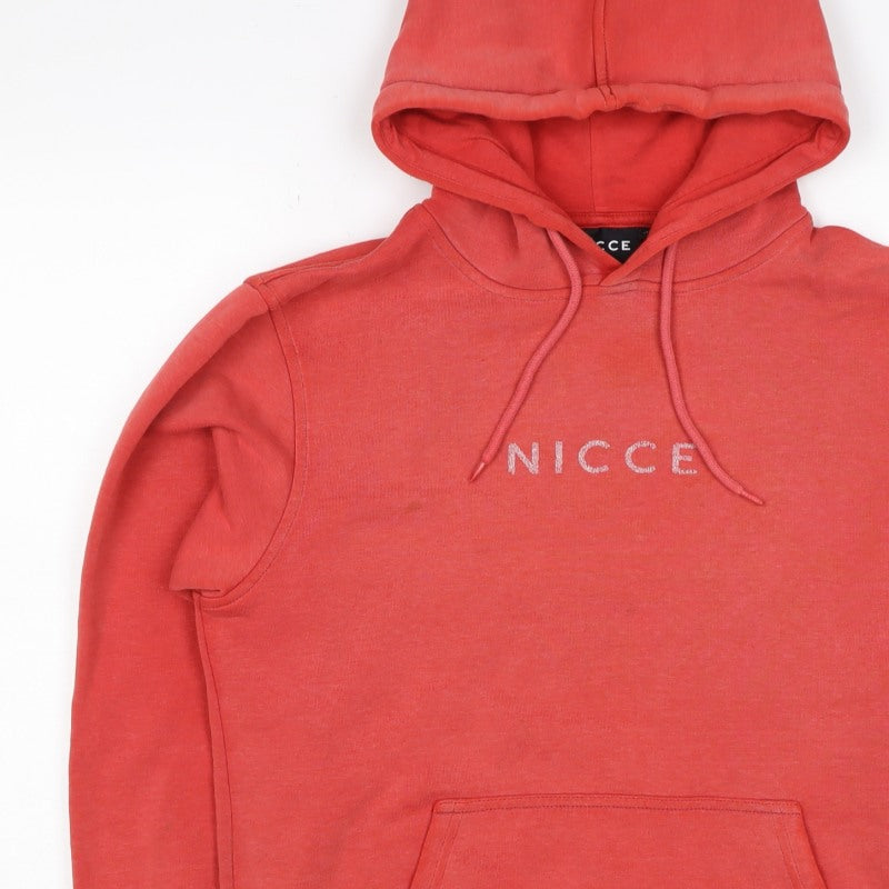 Nicce Men’s Red XS Pullover Hoodie Logo Drawstring Pockets