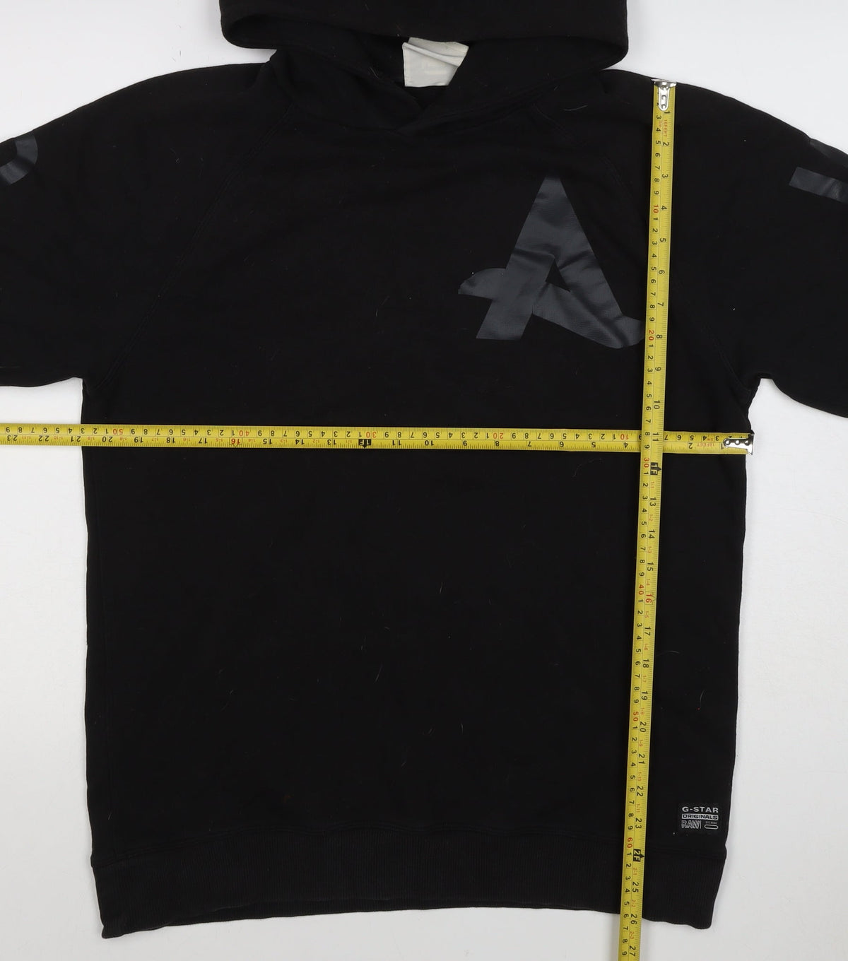 G-Star RAW Men’s Black L Short Sleeve Graphic Pullover Hoodie