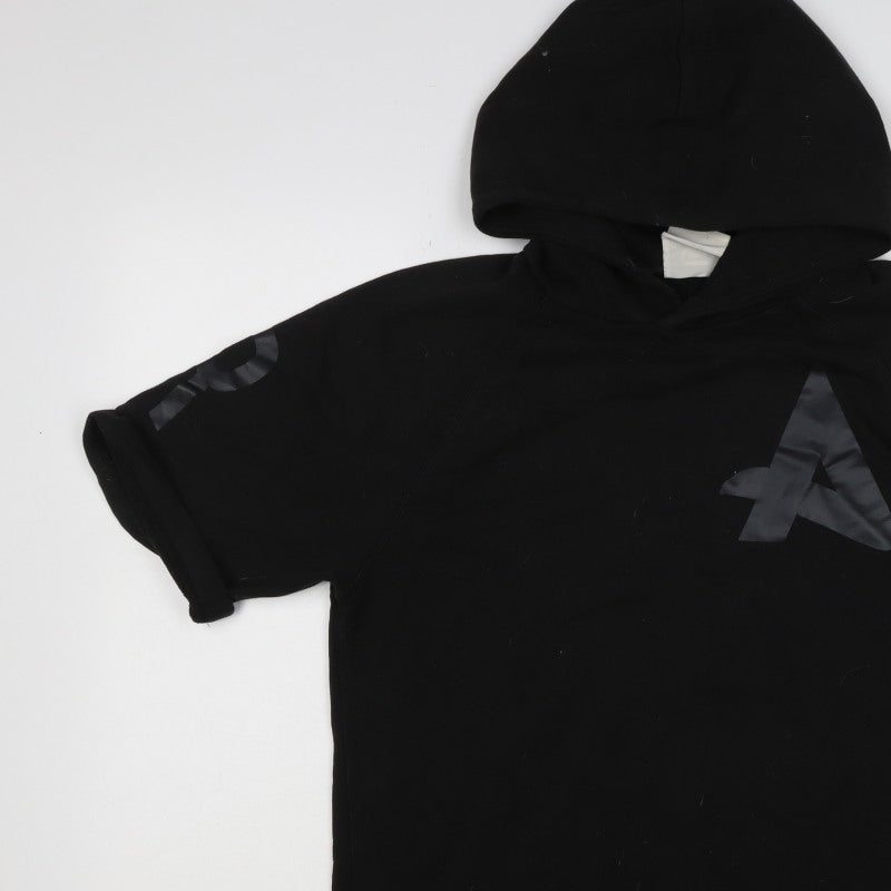 G-Star RAW Men’s Black L Short Sleeve Graphic Pullover Hoodie