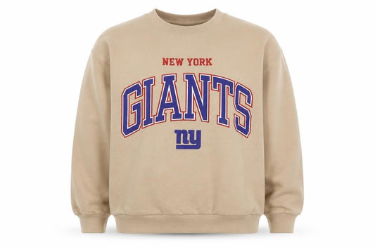 NFL Boys Beige New York Giants Graphic Print Pullover Sweatshirt 10-11 Years