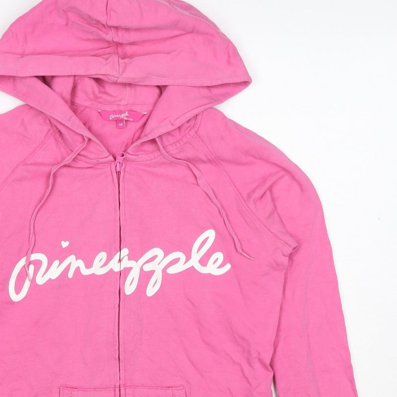 Pineapple Women’s Pink UK 10 Full Zip Hooded Logo Hoodie