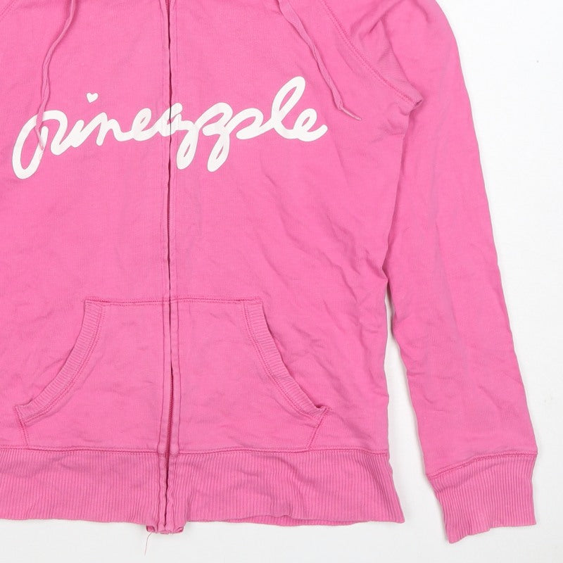 Pineapple Women’s Pink UK 10 Full Zip Hooded Logo Hoodie