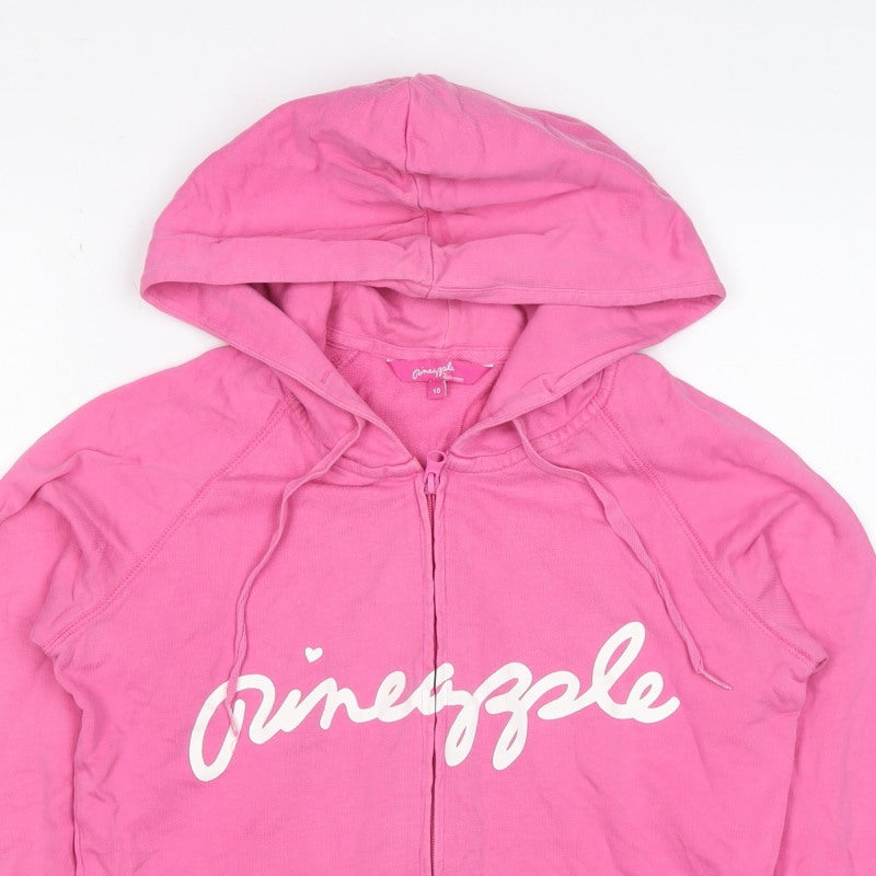 Pineapple Women’s Pink UK 10 Full Zip Hooded Logo Hoodie