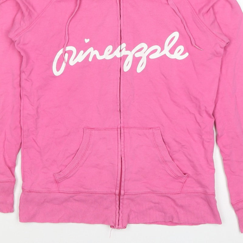 Pineapple Women’s Pink UK 10 Full Zip Hooded Logo Hoodie
