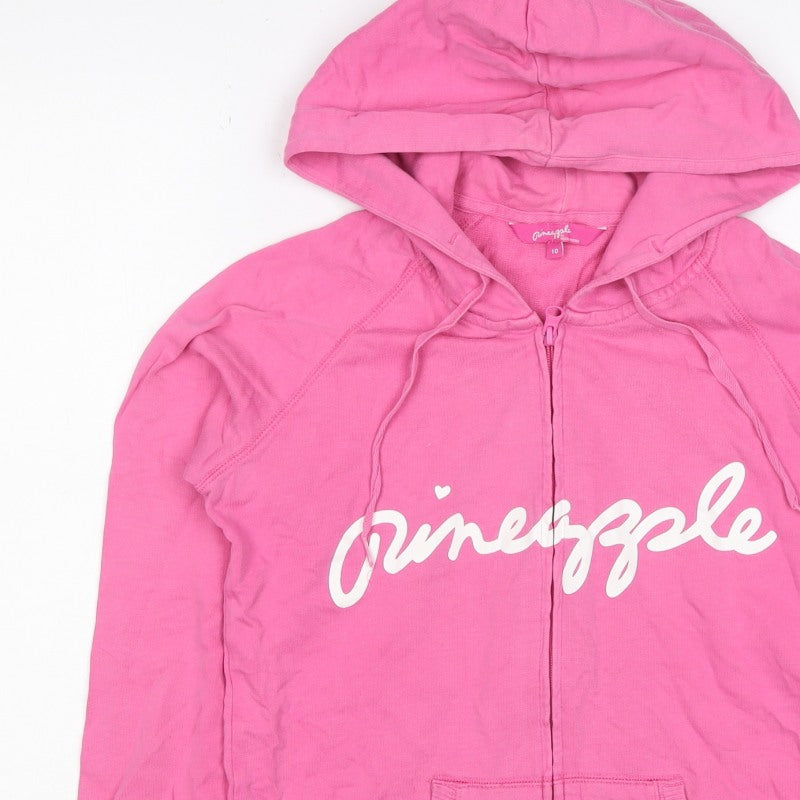 Pineapple Women’s Pink UK 10 Full Zip Hooded Logo Hoodie