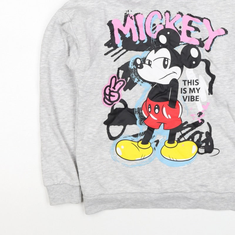 Disney Boys Grey Mickey & Friends Graphic Pullover Hoodie 9-10 Years