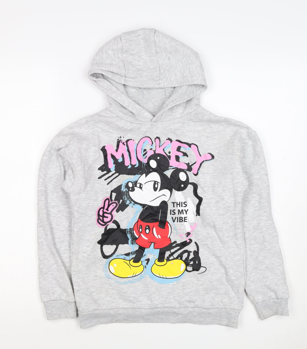 Disney Boys Grey Mickey & Friends Graphic Pullover Hoodie 9-10 Years