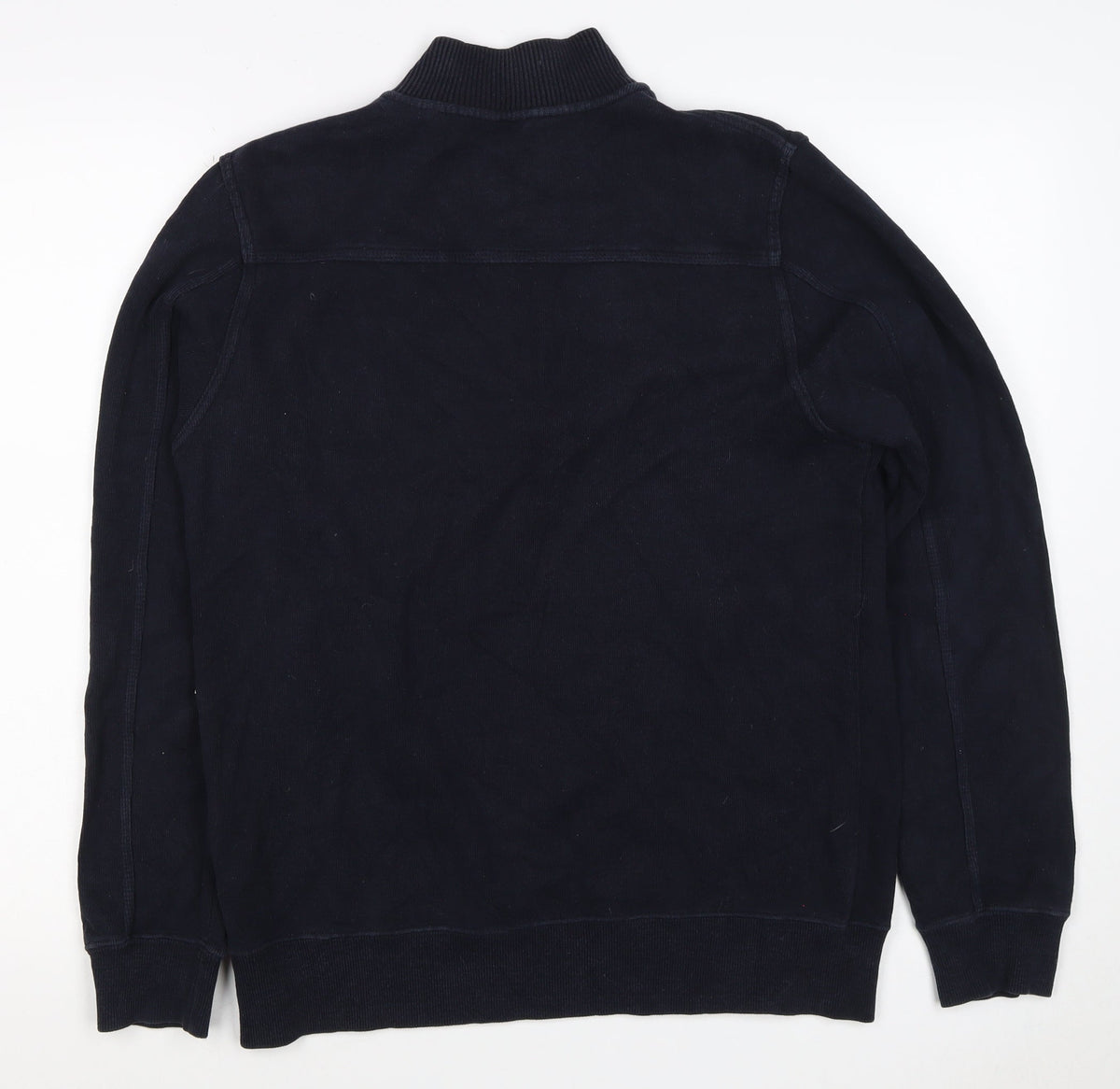 John Partridge Men’s Black S Half Zip High Neck Cotton Sweatshirt